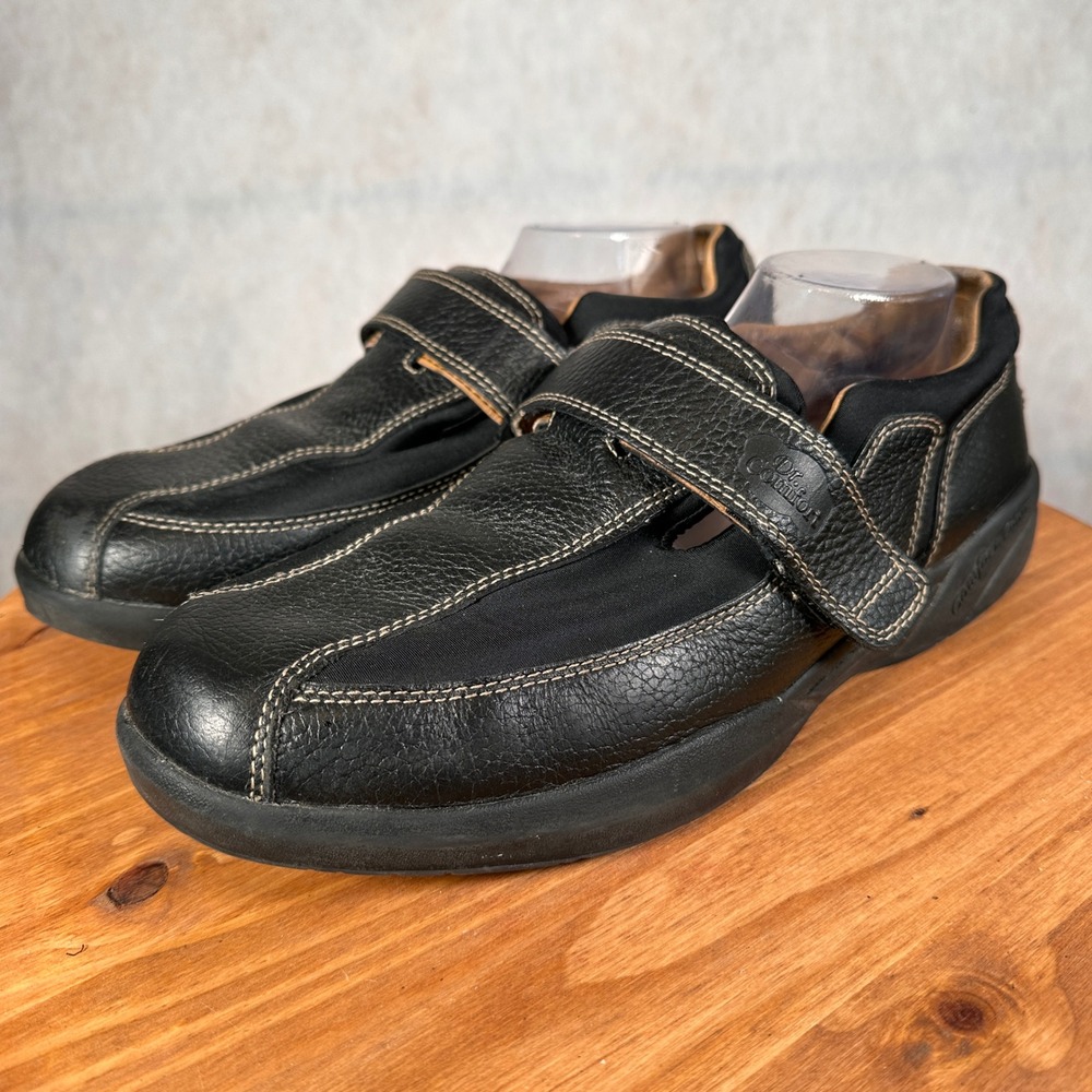 Dr. Comfort Douglas Loafers Mens 12W Black Good Leather Lycra Strap 6610